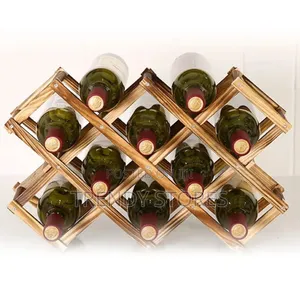 10 Slot Wooden Wine Bottle Rack