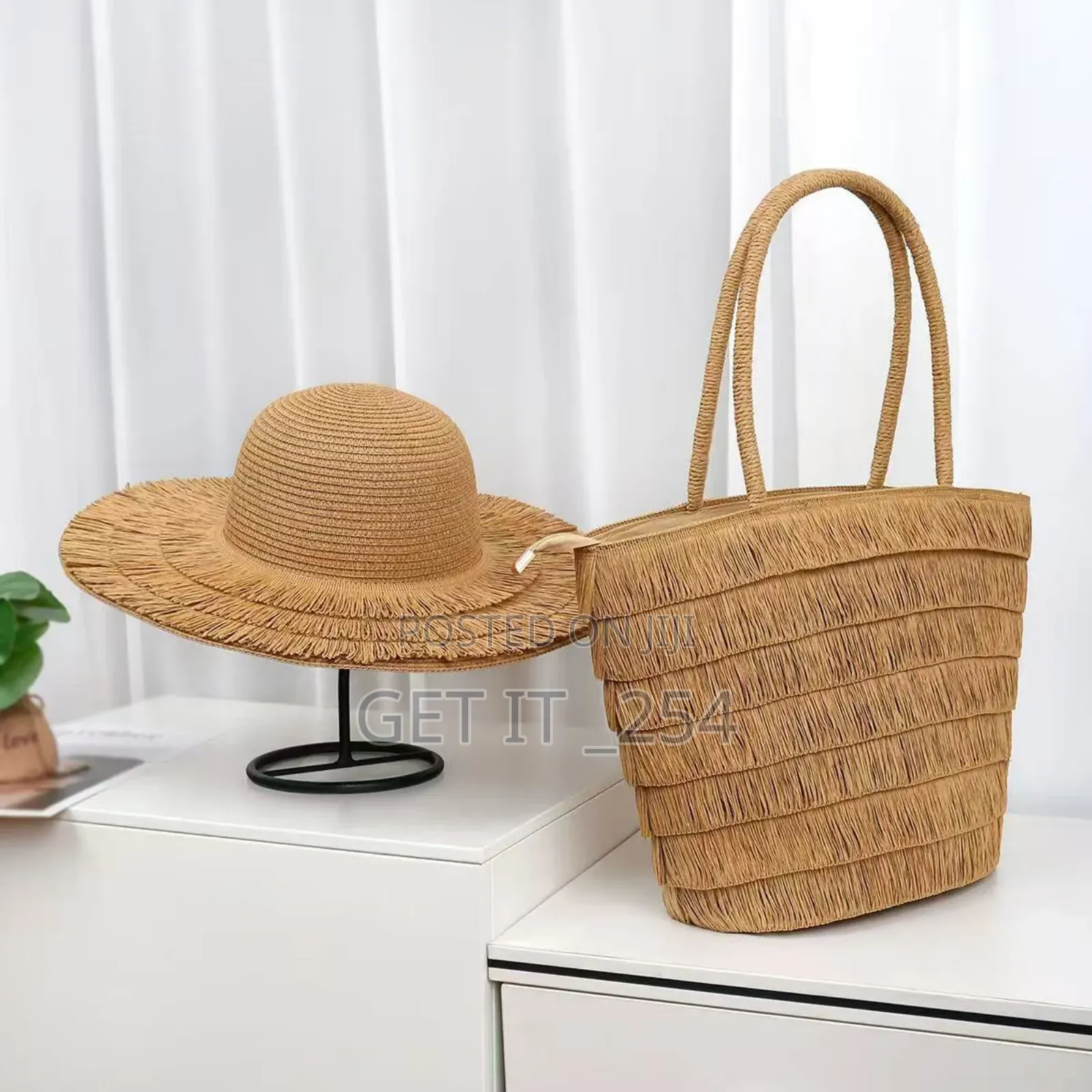 ♦ *Summer Straw Woven Beach Bag And Hat