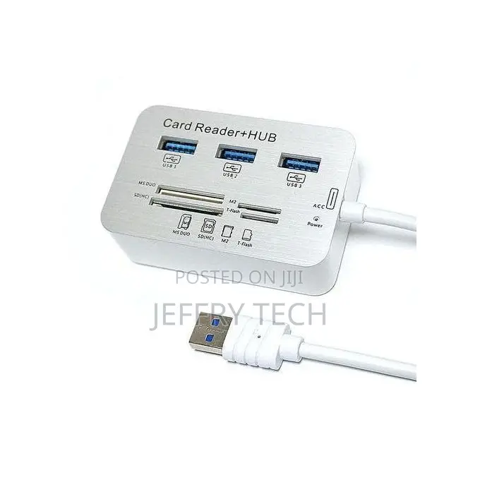 7 in 1 Usb 3.1/3.0 Combo Card Reader Hub, Ultra Fast Speed - White