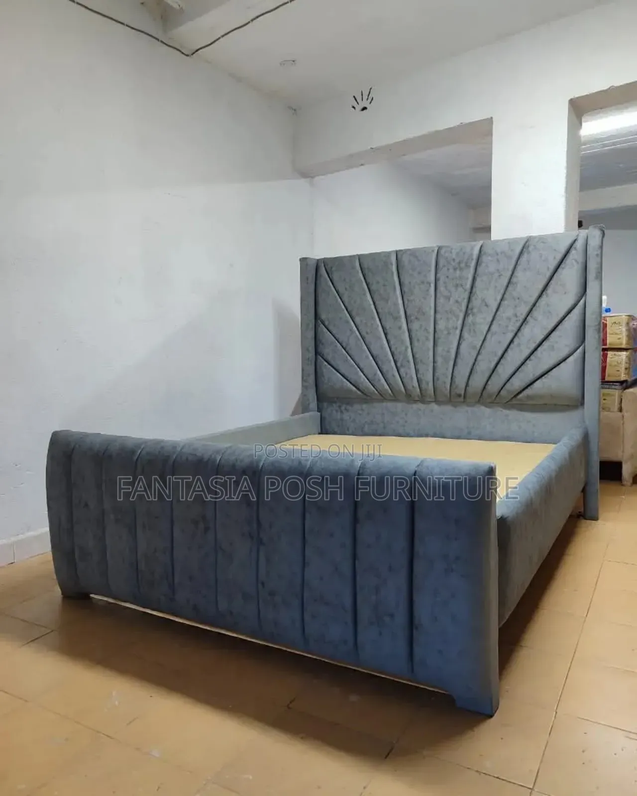5x6 Elegant Wingback Chester Bed - Payment on Delivery