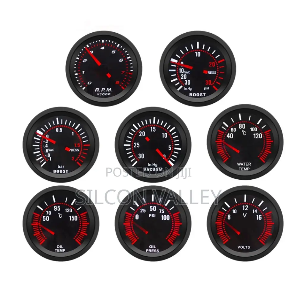 2′′ 52mm RPM Gauge Psi/Bar Vacuum Water Oil Temp Oil Pressure Volt