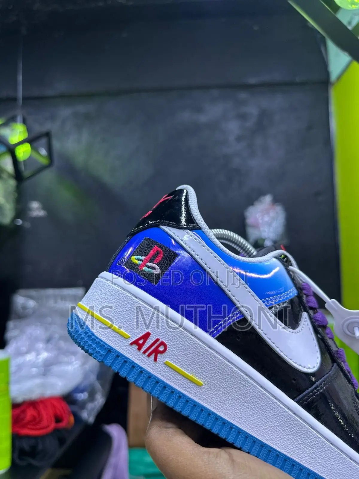 Nike Air Force 1 Low ' '18 Qs Sneaker in Black, Varsity Royal White
