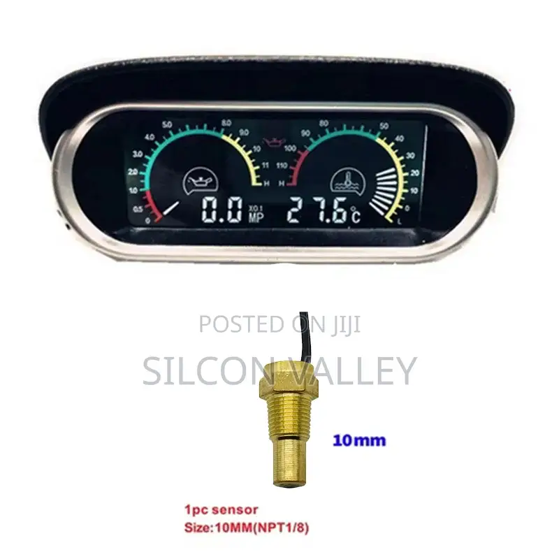 12v 24v Digital Water Temperature Gauge + Volt Sensor 1/8npt