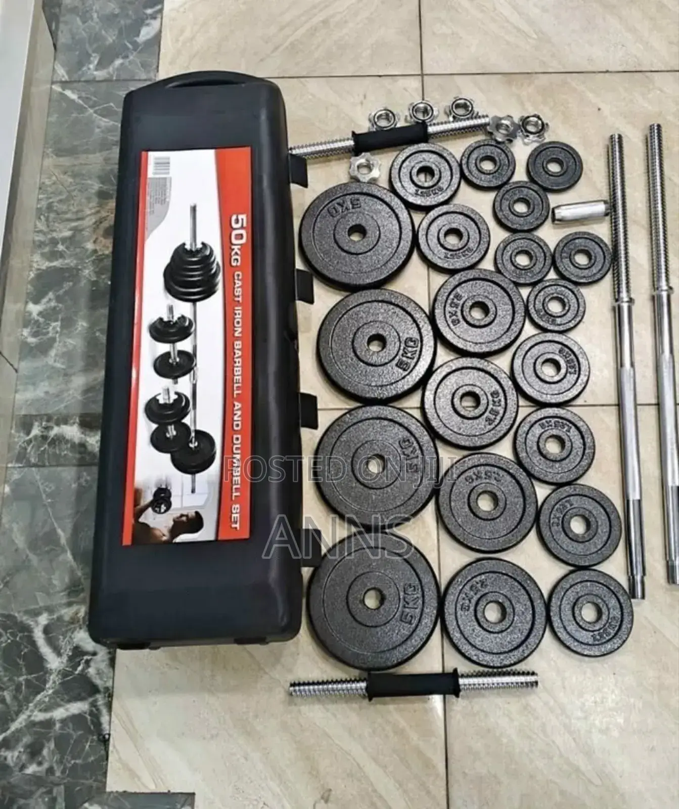 50 KGS Dumbbells, - Iron Cast Plus Case