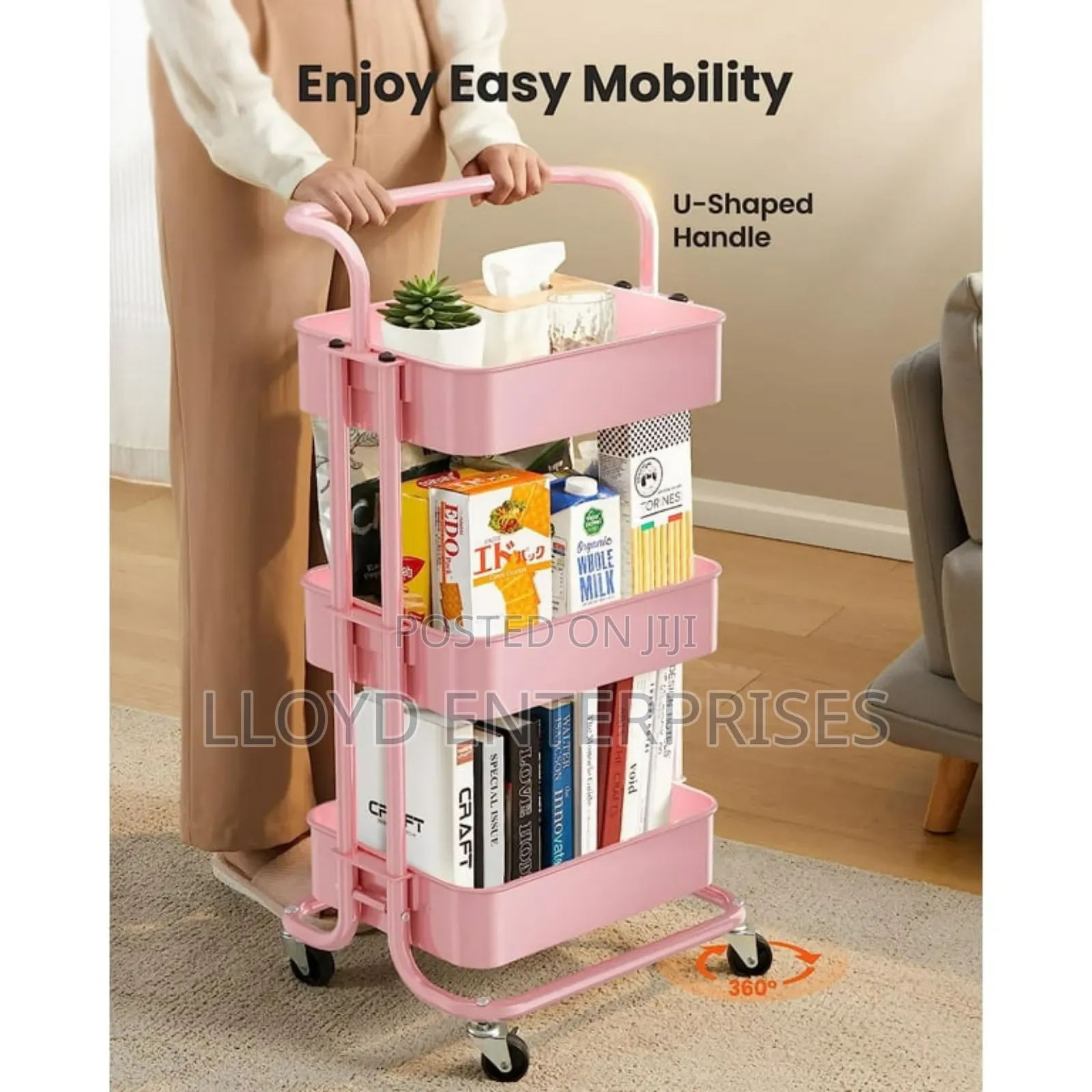 Multipurpose Books Trolley Rack