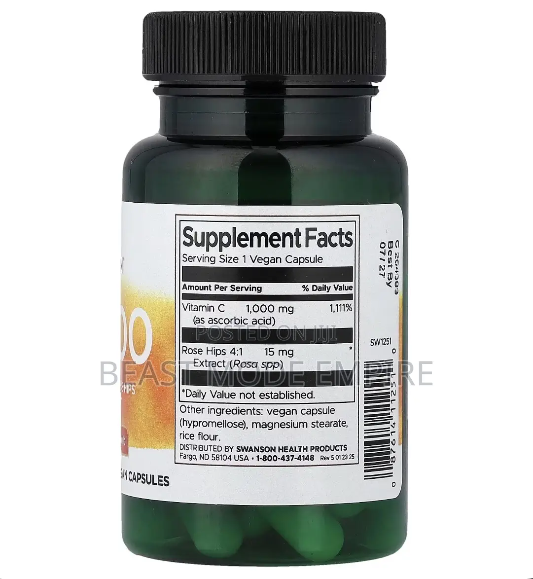 Vitamin C 1000mg With Rose Hips,Made in Usa