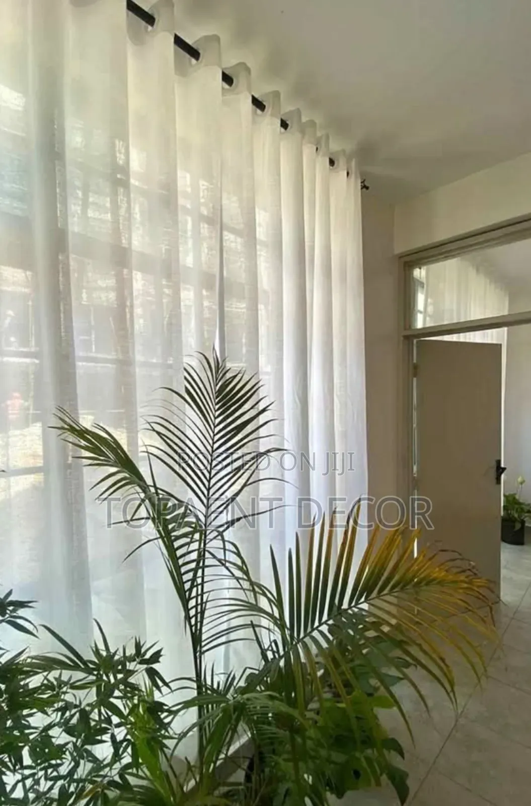 Plain White, Quality Fabric,Eyelates Transparent  Window Sheers