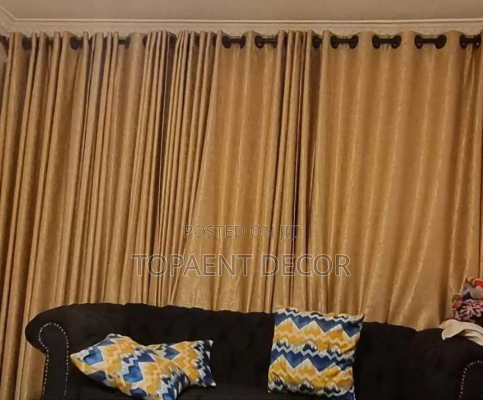 Beige Flowly Fabric, Modern Magic Window Curtains