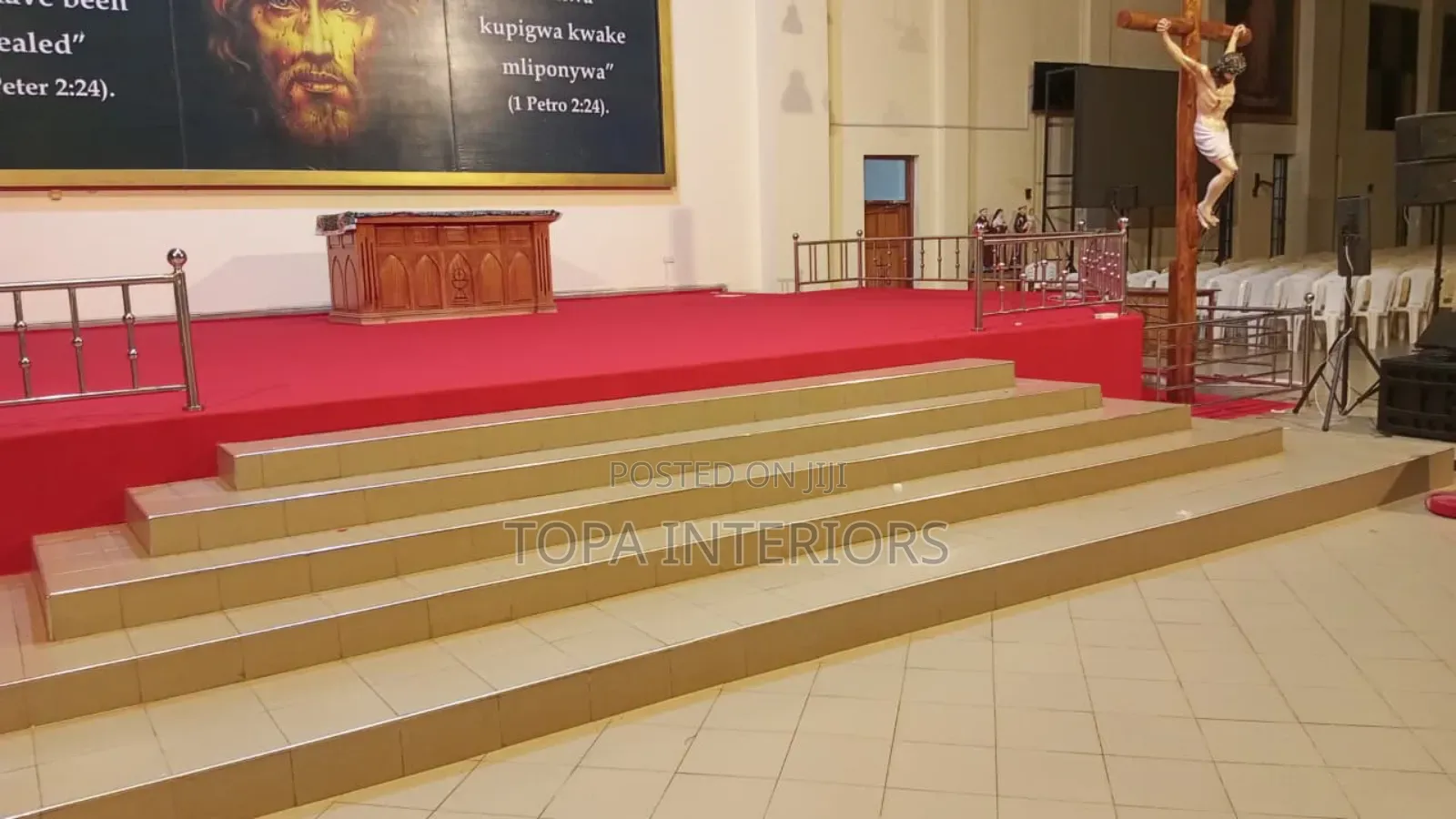 Church Altar Floor Red Carpets Supply and Installation