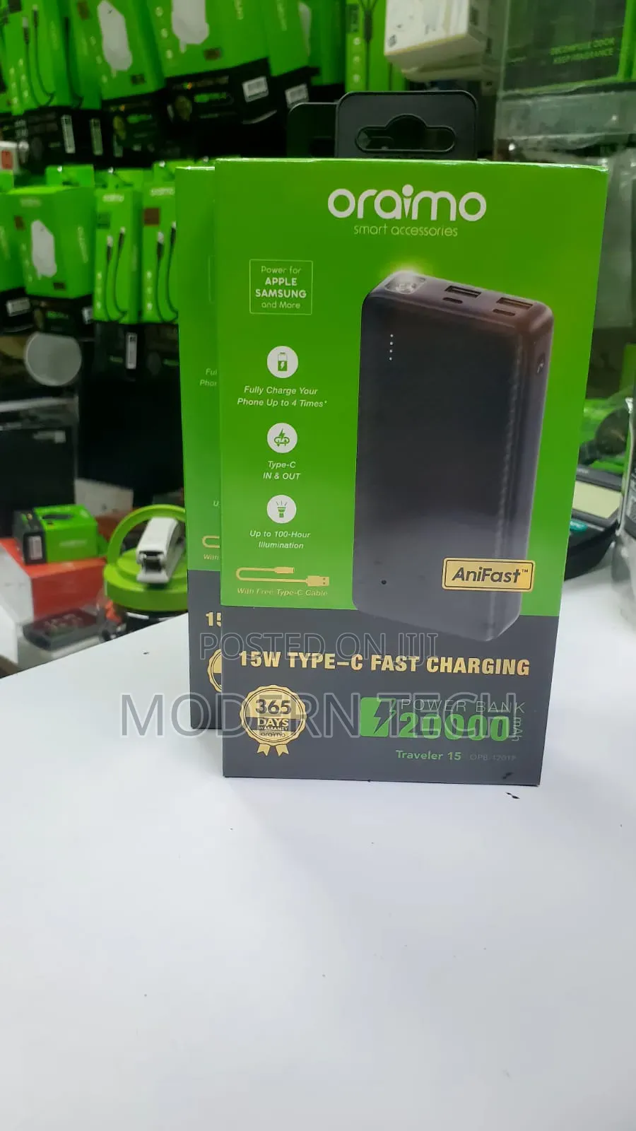 Oraimo Opb-1200 Traveler 15 Flash 20000mah 15w Power Bank 15w
