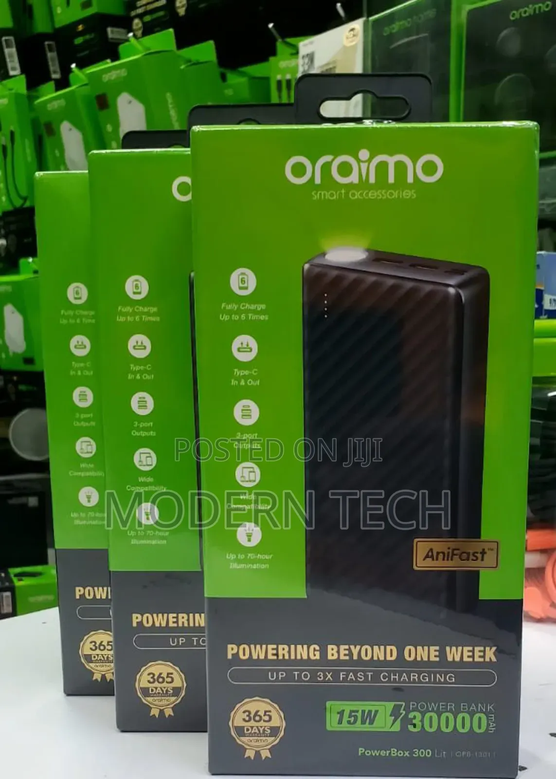 Oraimo Opb-P300q Powerbox 300 30000mah 15w Power Bank