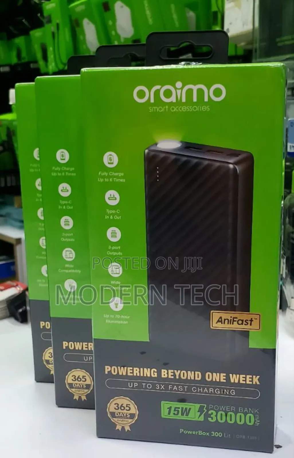 Oraimo Opb-P300q Powerbox 300 30000mah 15w Power Bank