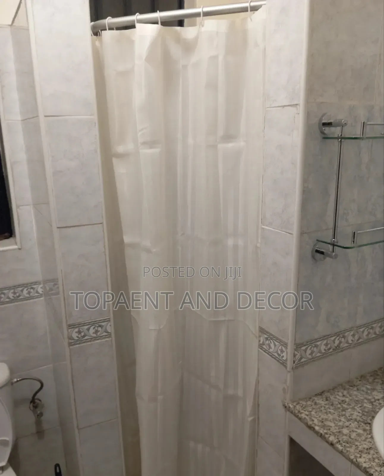 Cream Water Resistant Bathroom Shower Curtains