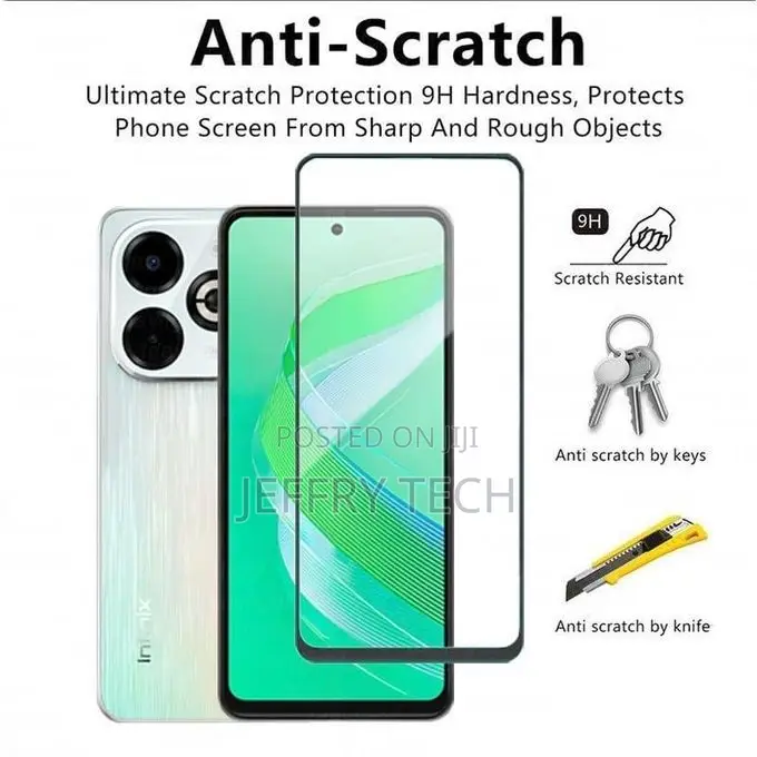 Tecno Spark 20 C Pro + 5g Tempered Glass Screen Protector Guard Full E