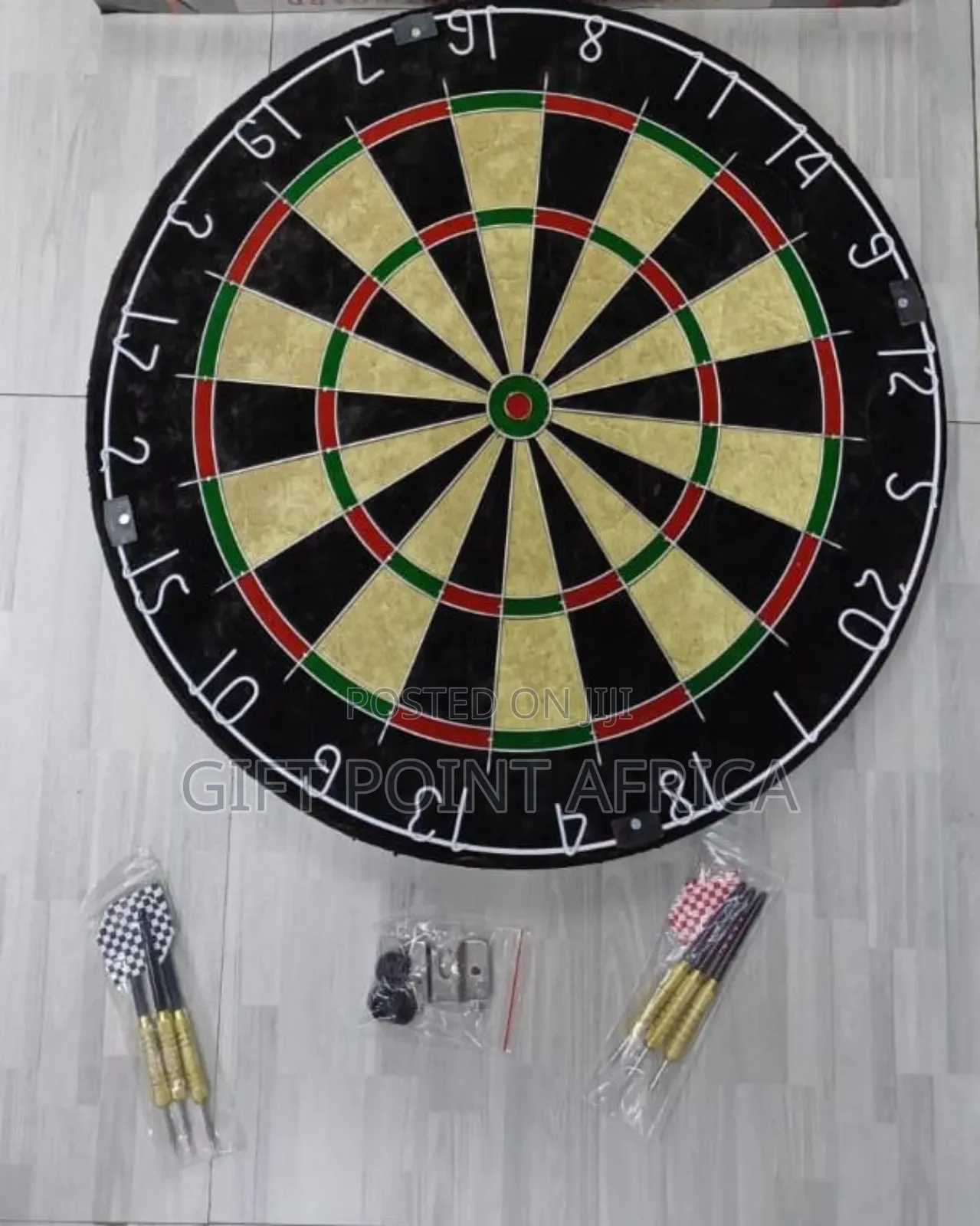 Wooden Professionals Dart. Board With Metallic Darts