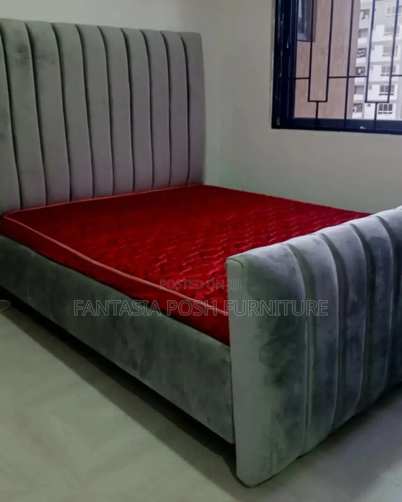 5x6 Grey Chester Panel Bed