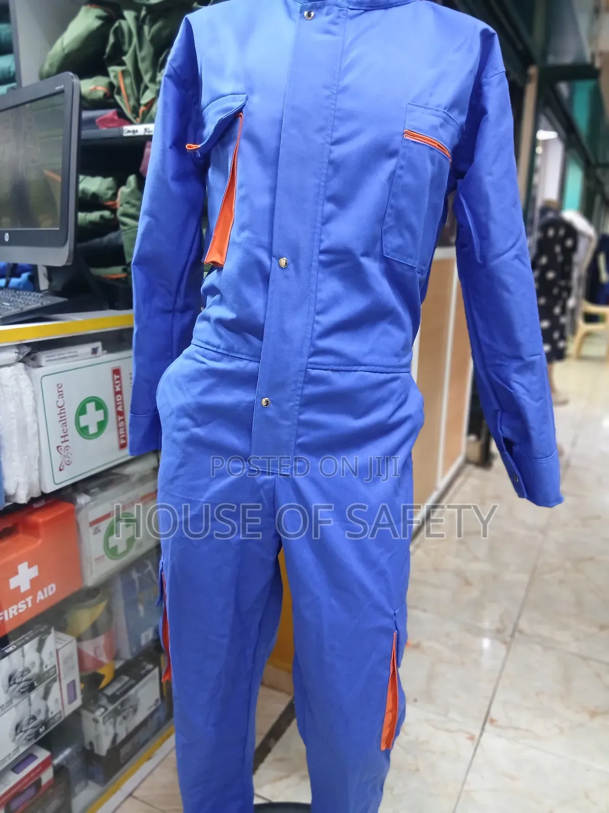 Relaxed Fit Coveralls in Blue Sky Blue
