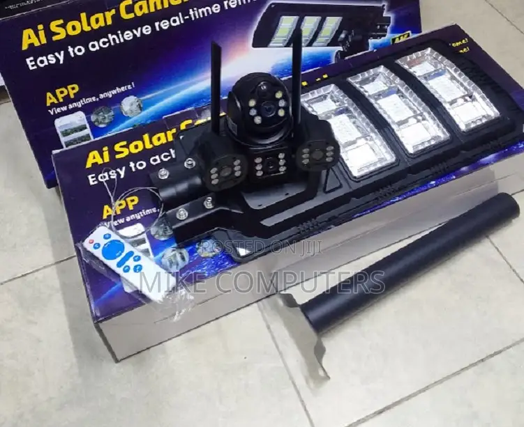 4g Solar PTZ Triple Lens Street Light Security Camera