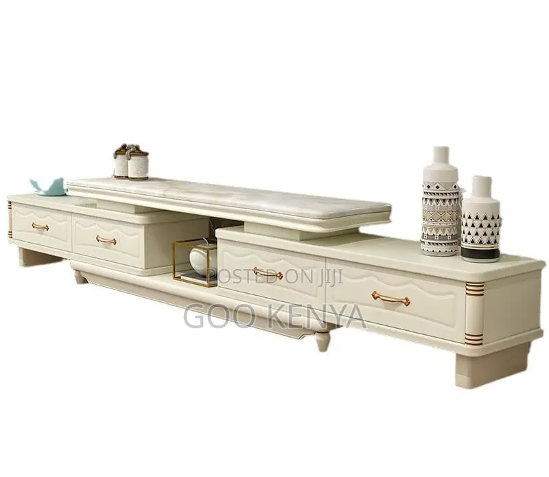 Home Tv Table Set; Nordic Entertainment Unit With Table Set For Media