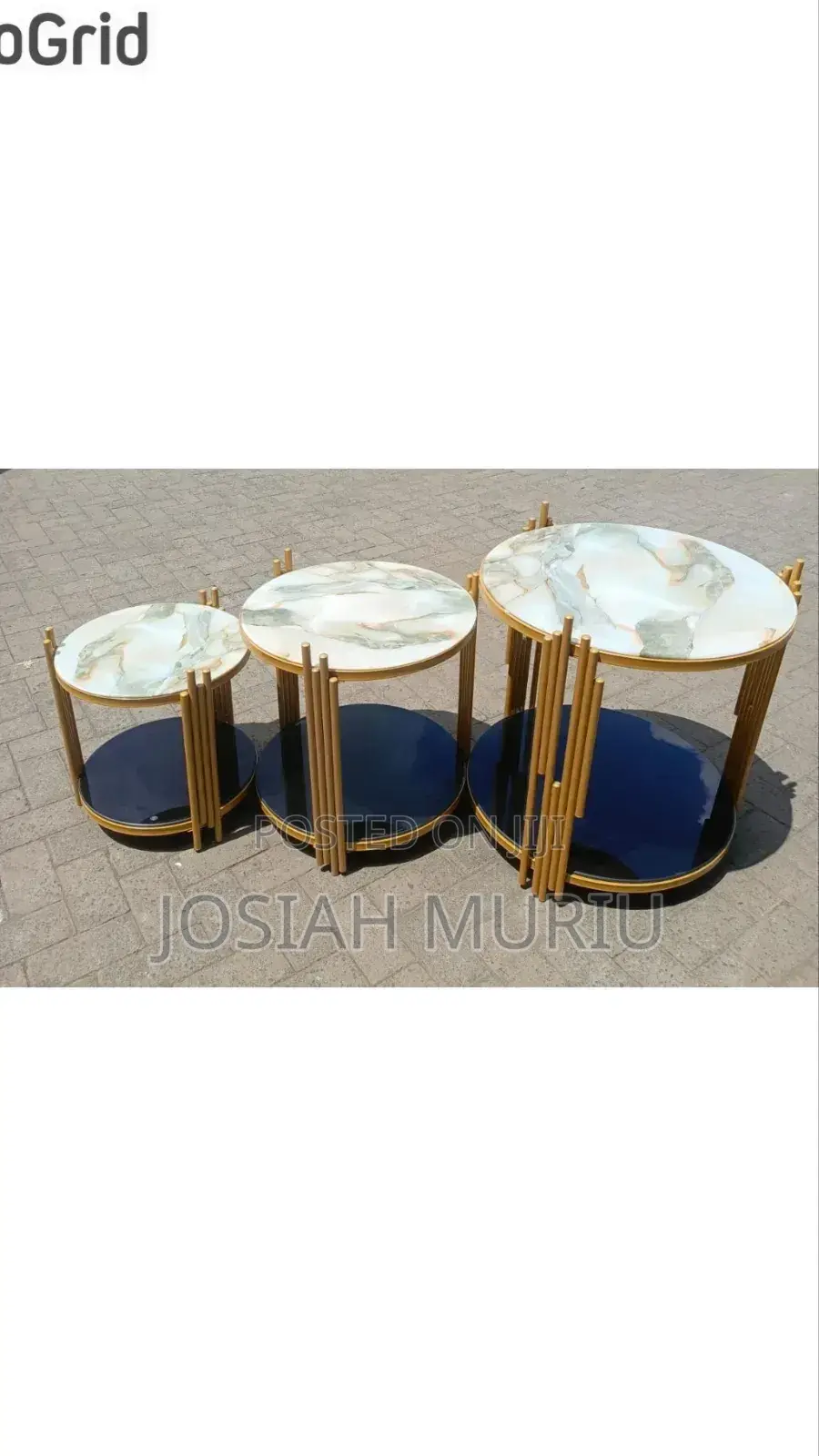 White 3 in 1 Executive Pure Marble Table