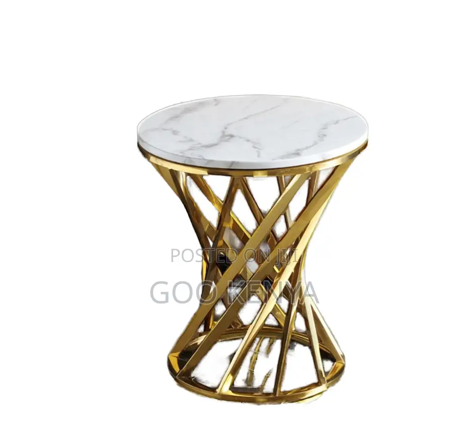 Home Table; Living Room Center Table With Marble Steel Construction