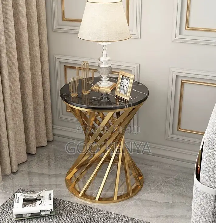 Home Table; Living Room Center Table With Marble Steel Construction