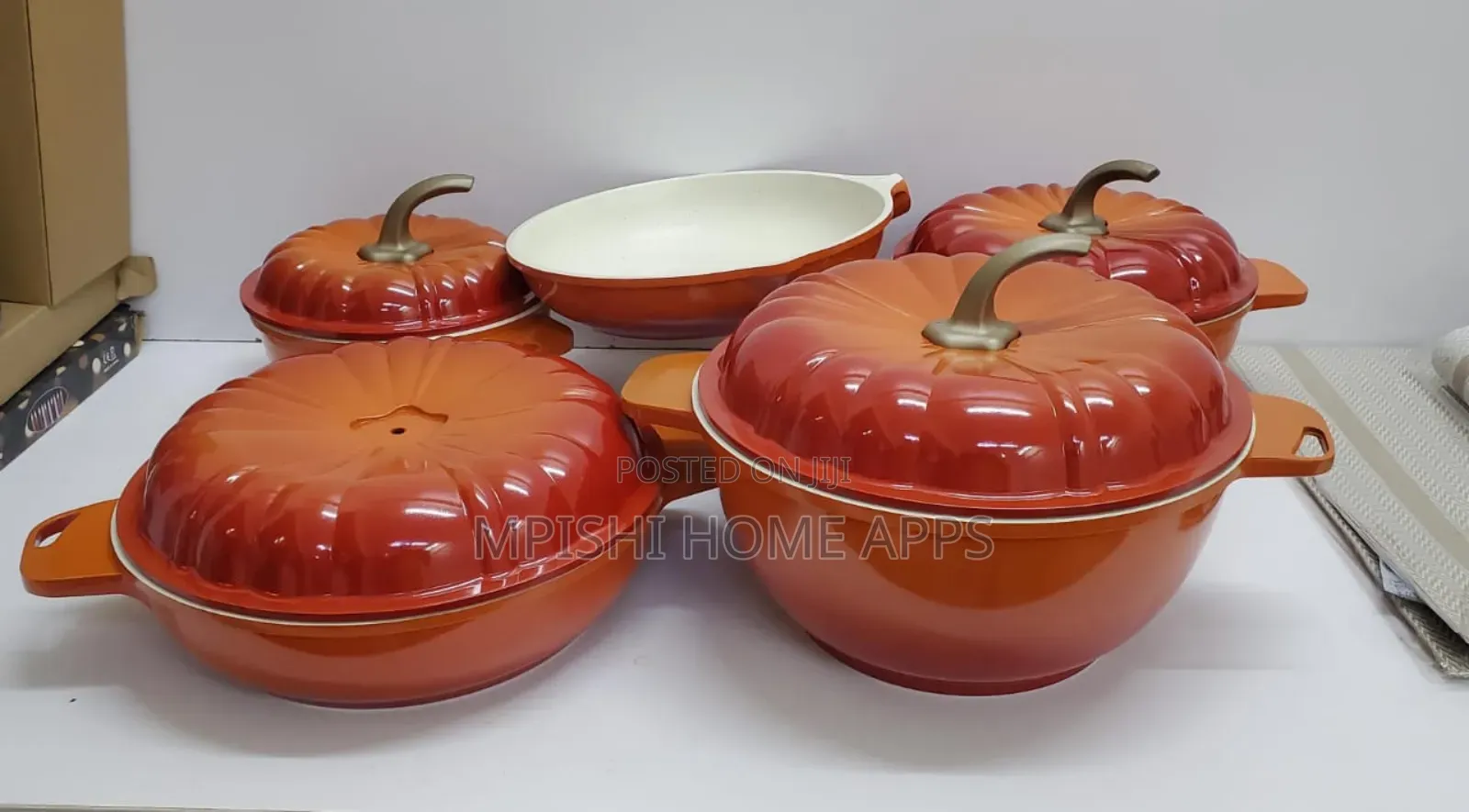 9 PCS Pumpkin Granite Cookware Set