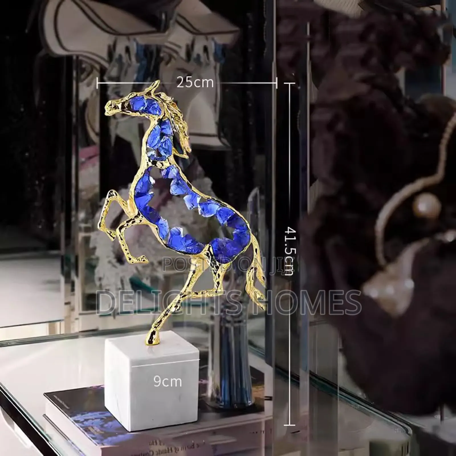 Luxury Modern Crystal Horse Statue Sculpture_haw