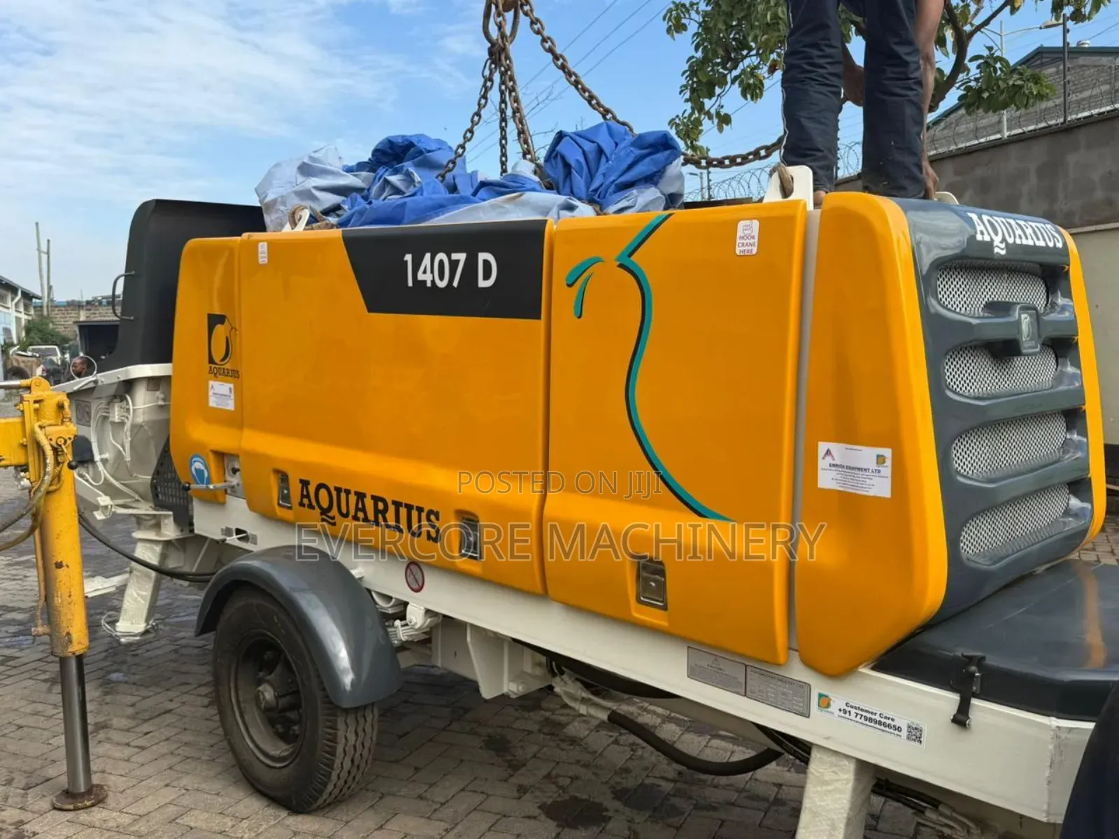 Aquarius 1407d Diesel Concrete Pump With 100metre Delivery Pipe.