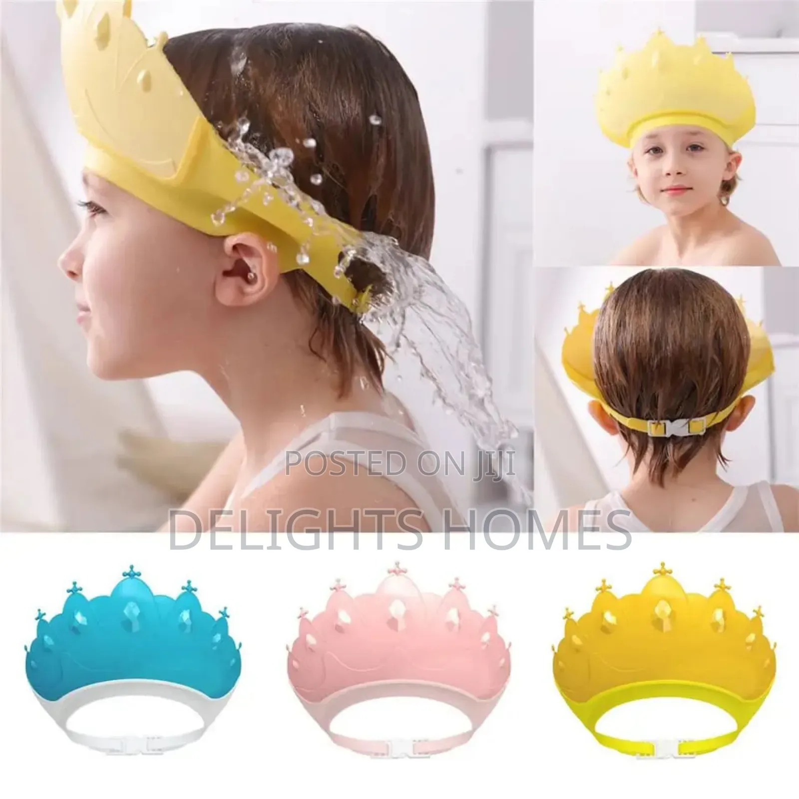 Adjustable Baby Shower Shampoo Cap Crown_cu