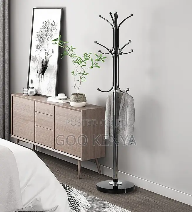 Home Hanger; Heavy-Duty Iron Floor Rack for Jackets, Hats, and Scarves