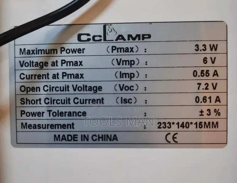 6v 3.3v Poly-crystalline Solar Panel Phone Charging.Cclamp Cl-633