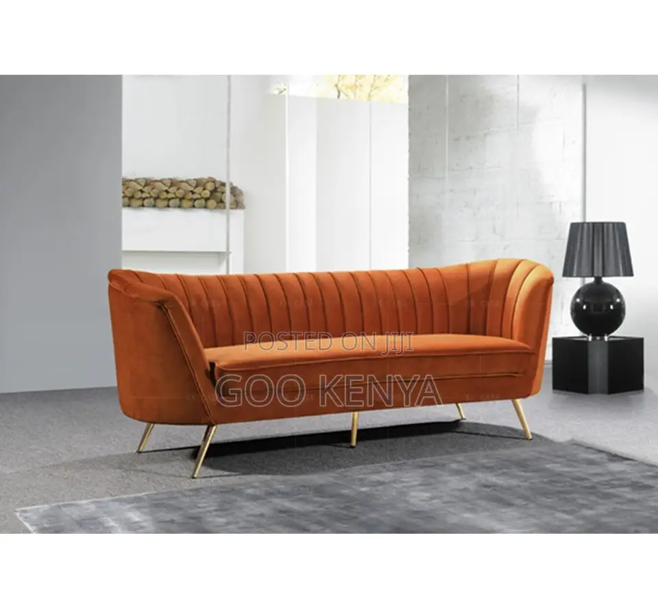 Home Sofa; Luxury Modern Velvet Sofa With Gold Legs for Apartment