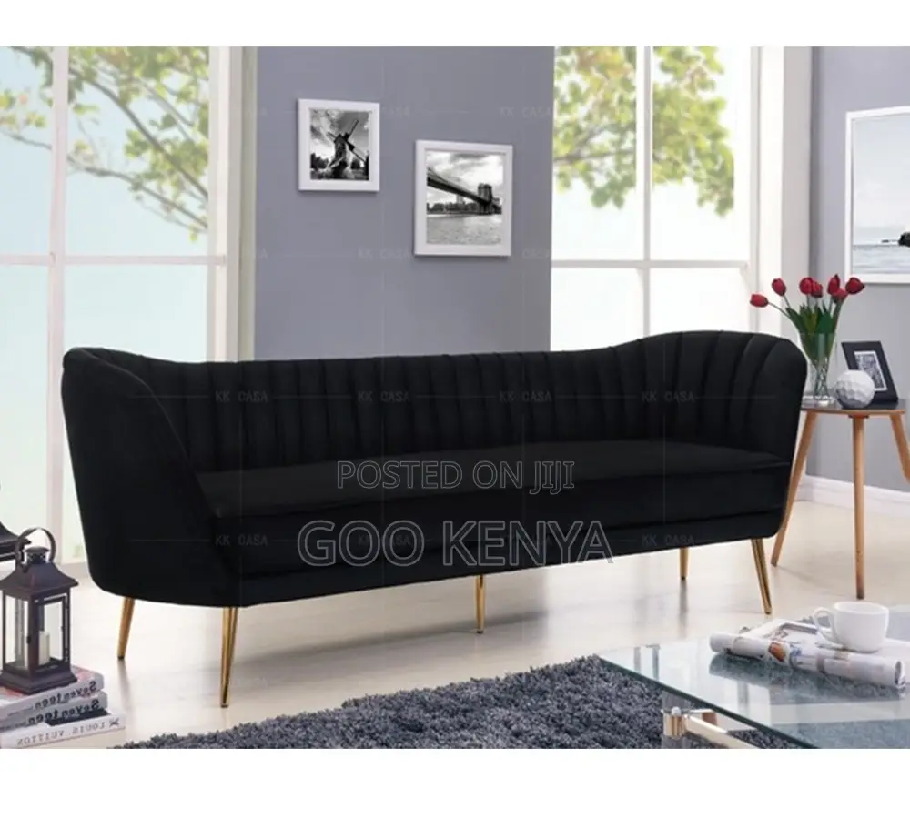 Home Sofa; Luxury Modern Velvet Sofa With Gold Legs for Apartment