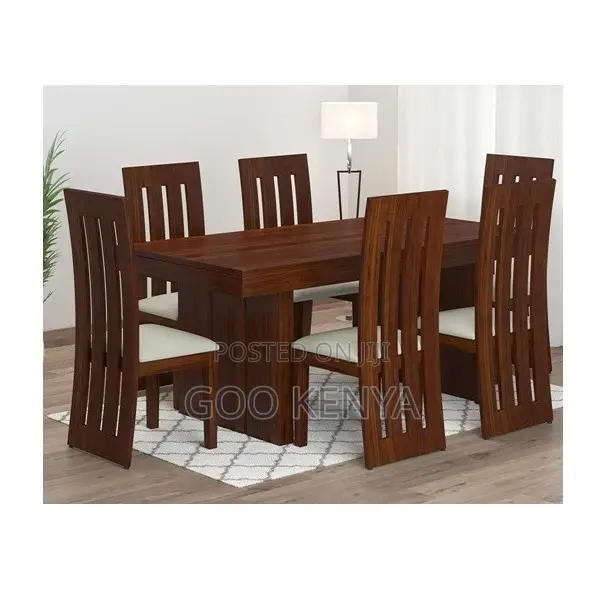 Home Dining Set; 6-Person Premium High-Quality Mahogany Dining Set