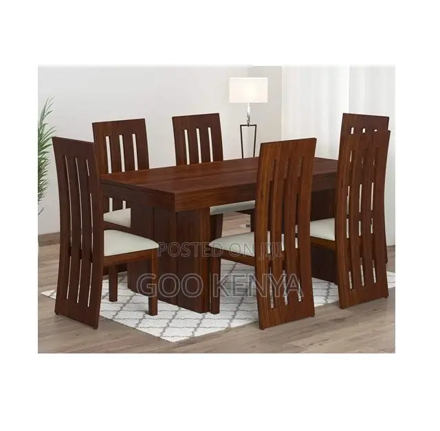 Home Dining Set; 6-Person Premium High-Quality Mahogany Dining Set