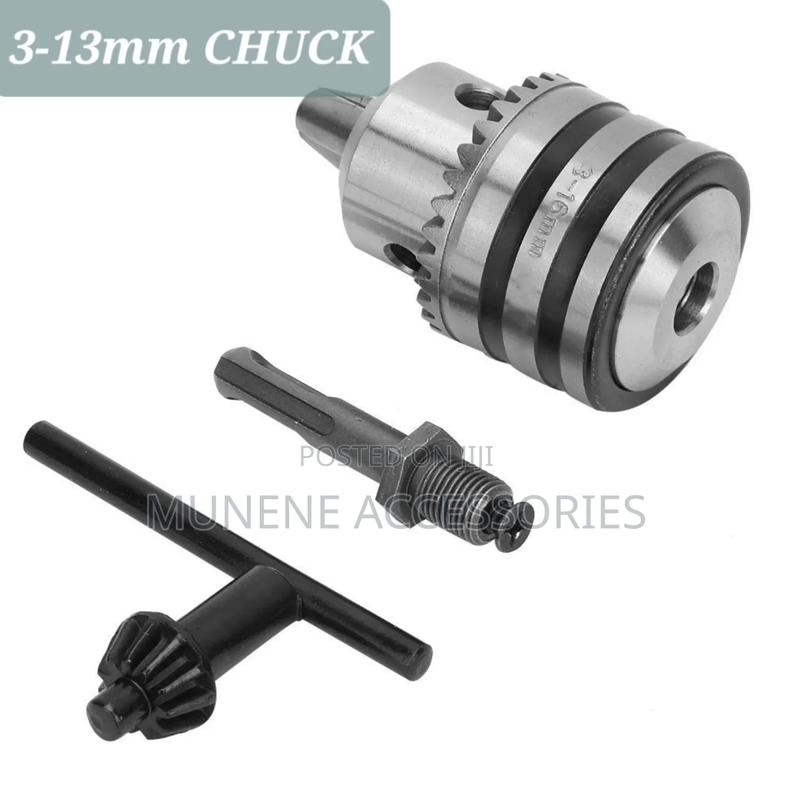 3.0-13mm 1/2 Key Type Drill Chuck Adapter Kit Wit Hammer Round Adapter