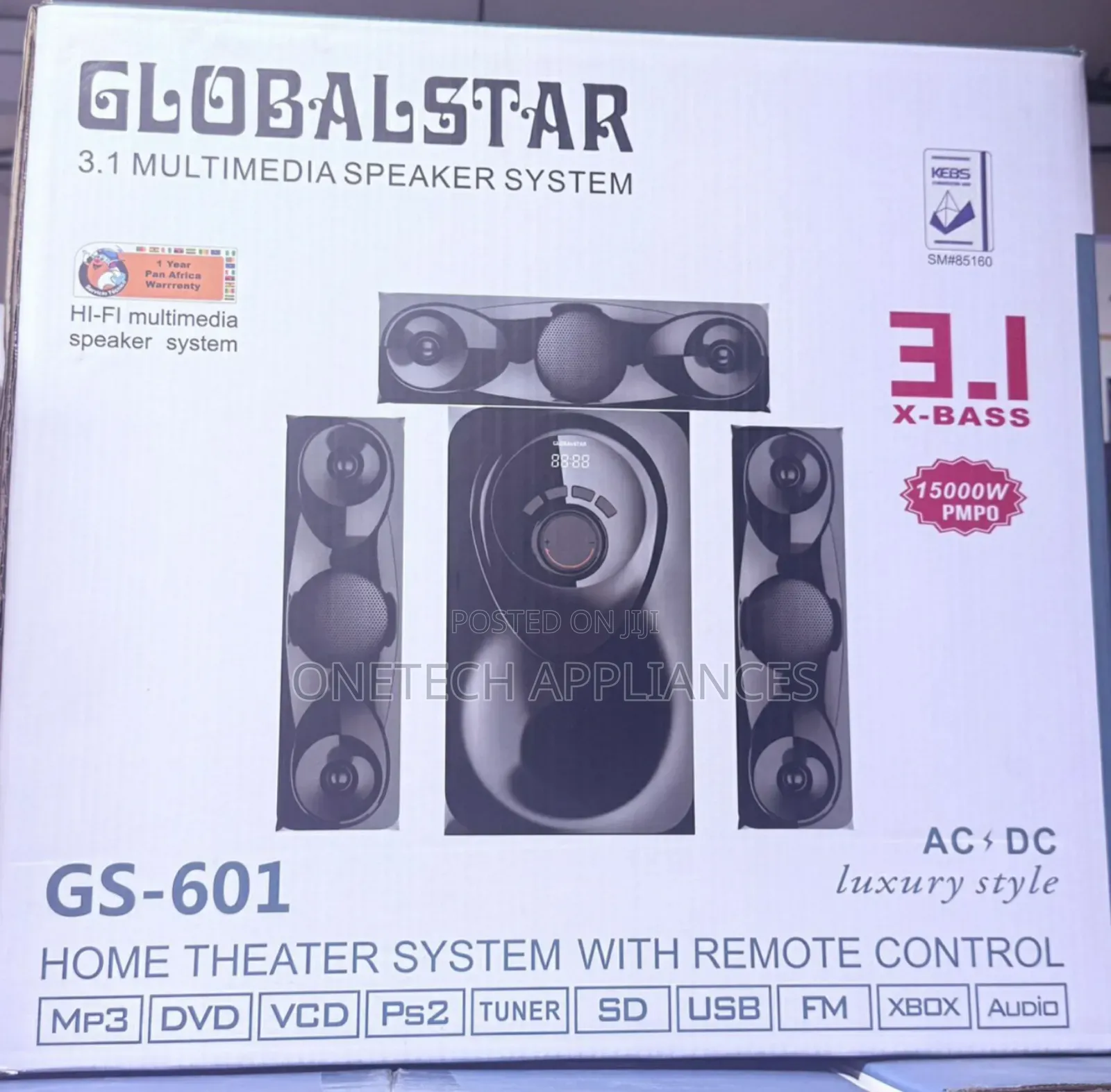 3.1ch Globalstar Home Theater With Remote Control Woofer System