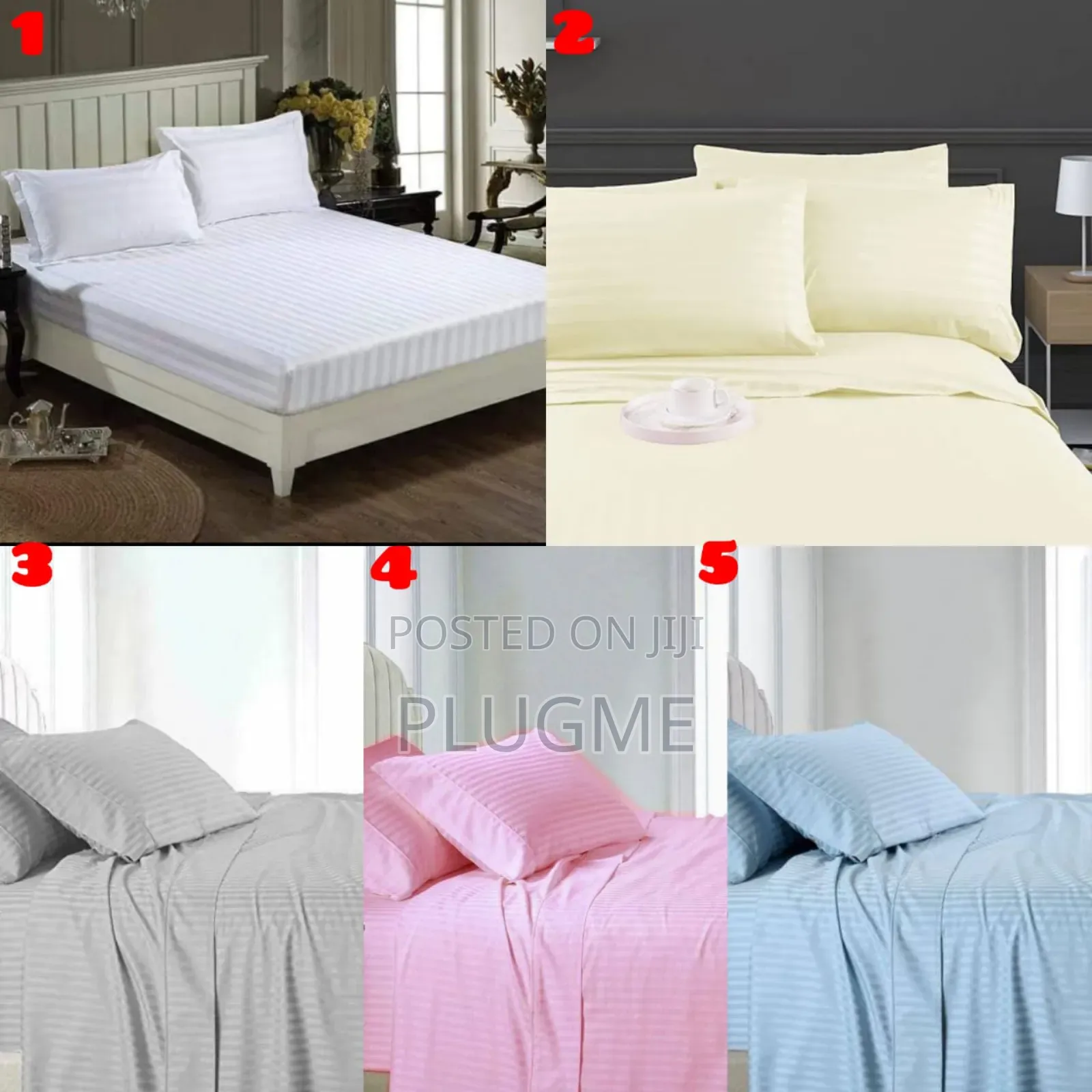 4 in 1 Cotton Stripped Bedsheet 6 by 6