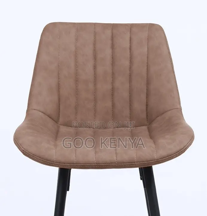 Home Kitchen Stool; Luxury Brown Leathervintage-Style Metal Bar Chair