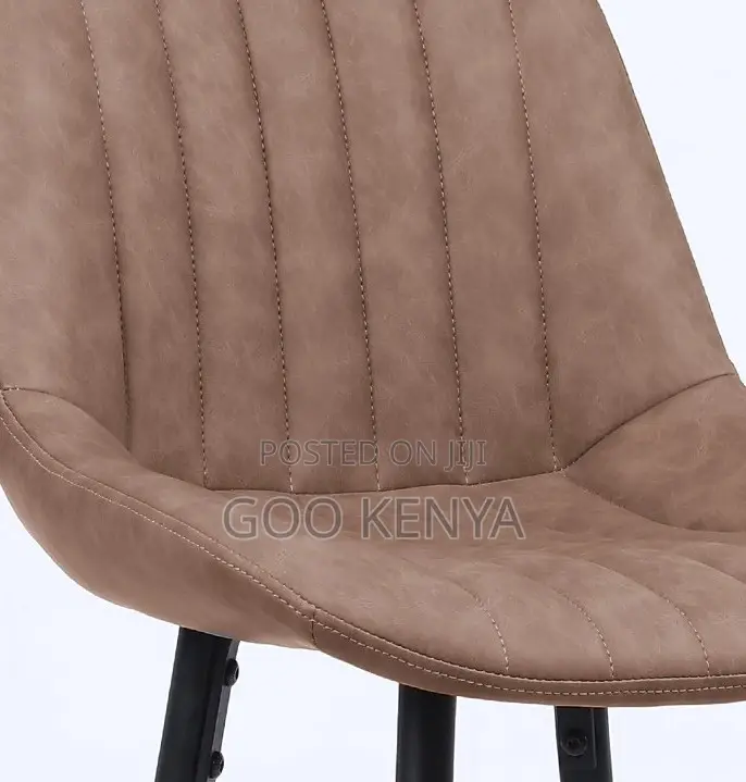 Home Kitchen Stool; Luxury Brown Leathervintage-Style Metal Bar Chair
