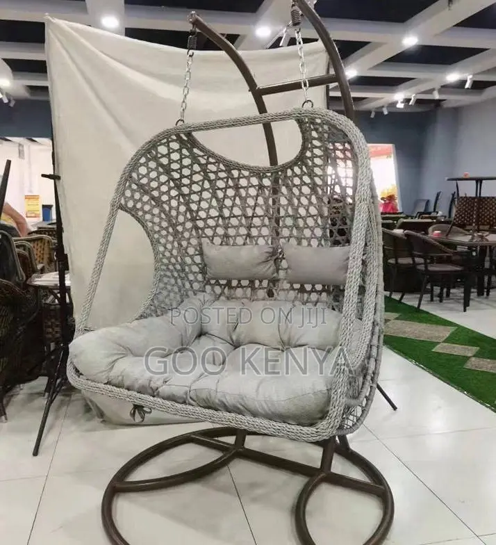 Home Chair; Outdoor Double Hanging Egg Chair U-Shaped Base for Couples