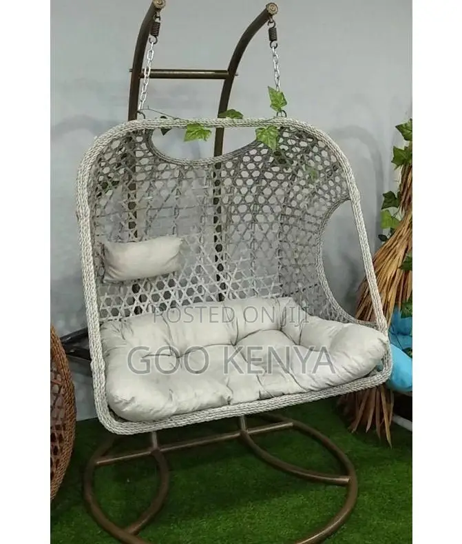 Home Chair; Outdoor Double Hanging Egg Chair U-Shaped Base for Couples