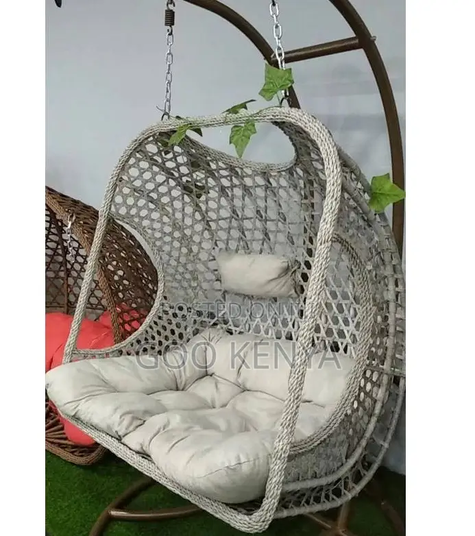 Home Chair; Outdoor Double Hanging Egg Chair U-Shaped Base for Couples