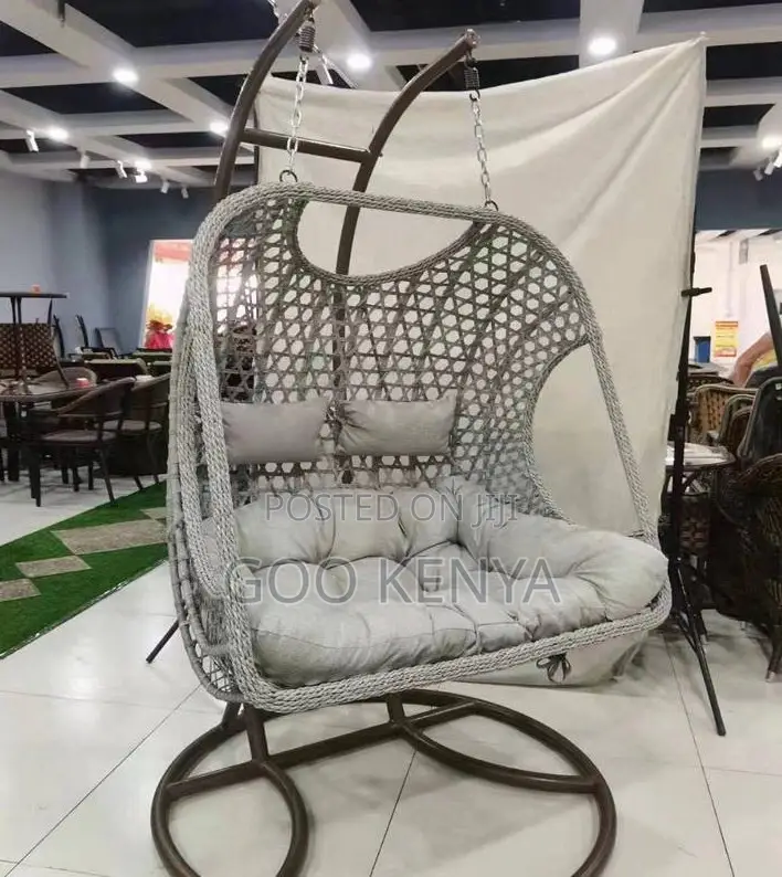 Home Chair; Outdoor Double Hanging Egg Chair U-Shaped Base for Couples