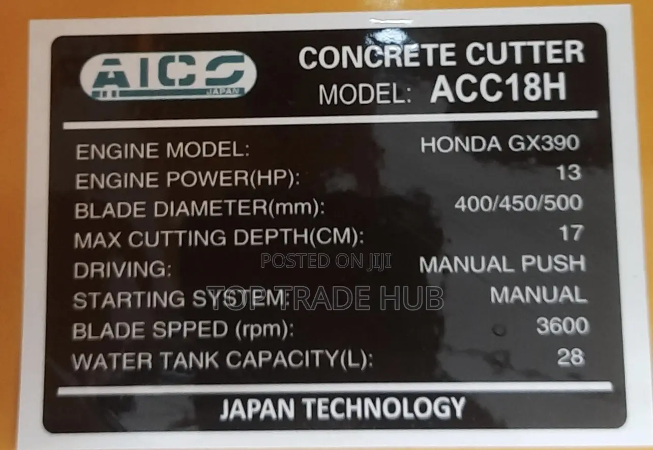 Acc18h Aico 18" Concrete Cutter Honda Gx390 Engine 17cm Depth