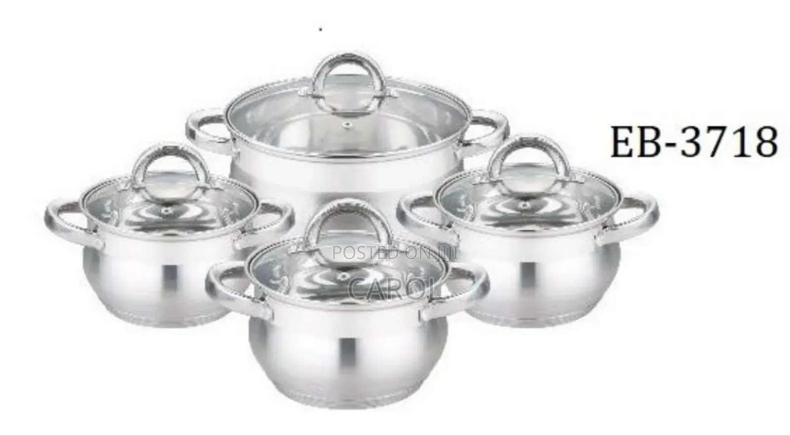 8pcs Edenberg Stainless Steel Cookware Set At