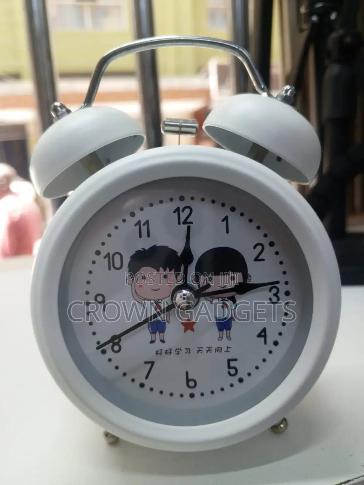 Classic Twin-Bell Cartoon Alarm Clock for Heavy Sleepers Students