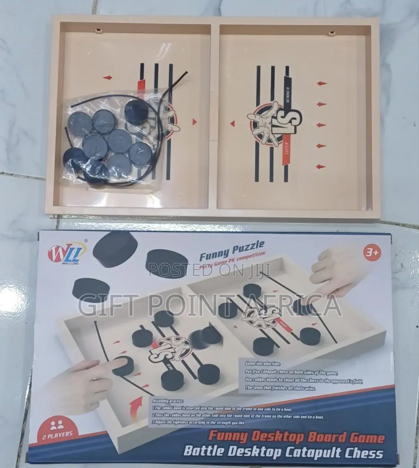 Wooden Foos Ball Game With 5 Black And 5 White Chess  Fun Family Game