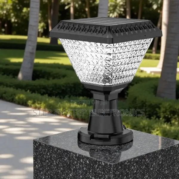 Dusk to Dawn Solar Garden Pillar Light RGB Led Modern Outdoor Decor